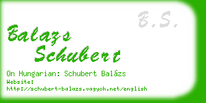 balazs schubert business card
